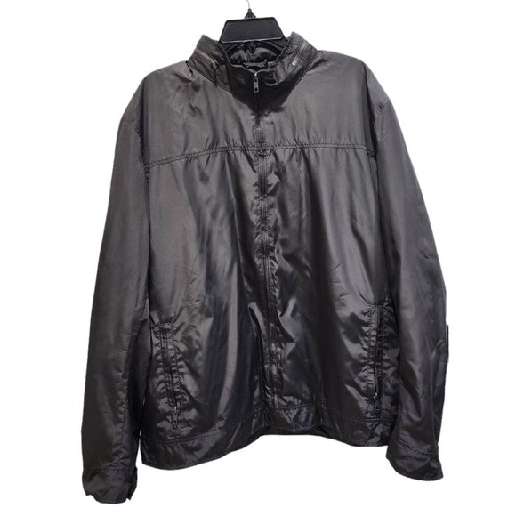 Banana Republic Jacket Men's Size XL Gray Waterproof Windbreaker Hooded Zip - Picture 1 of 16